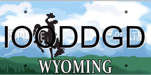 IOQDDGD Wyoming License Plate