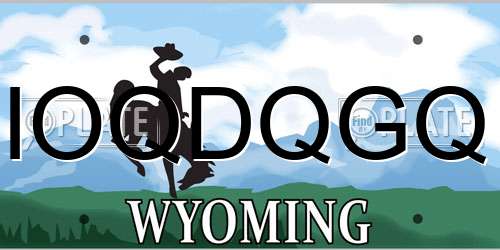 IOQDQGQ Wyoming License Plate