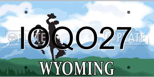 IOQO27 Wyoming License Plate