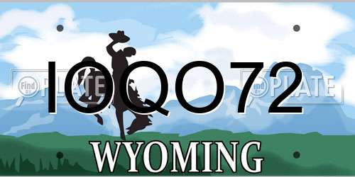 IOQO72 Wyoming License Plate