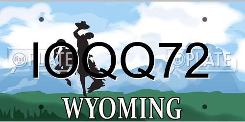 IOQQ72 Wyoming License Plate