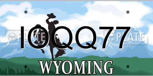 IOQQ77 Wyoming License Plate