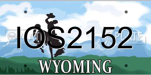 IOS2152 Wyoming License Plate
