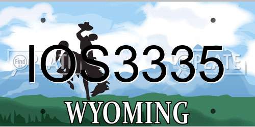 IOS3335 Wyoming License Plate