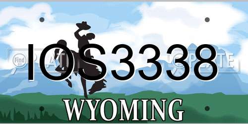 IOS3338 Wyoming License Plate