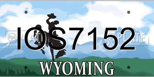 IOS7152 Wyoming License Plate