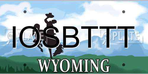 IOSBTTT Wyoming License Plate