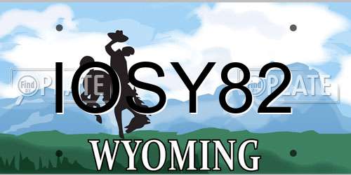 IOSY82 Wyoming License Plate