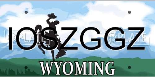 IOSZGGZ Wyoming License Plate
