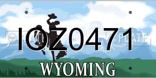 IOZ0471 Wyoming License Plate