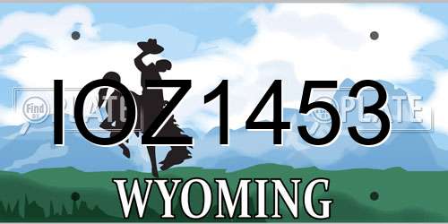 IOZ1453 Wyoming License Plate