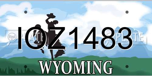 IOZ1483 Wyoming License Plate