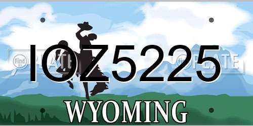 IOZ5225 Wyoming License Plate