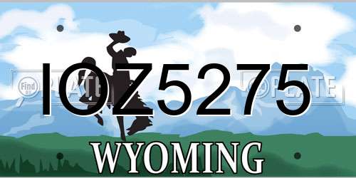 IOZ5275 Wyoming License Plate
