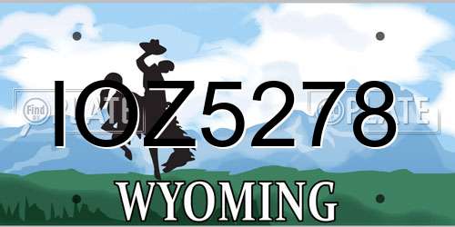 IOZ5278 Wyoming License Plate