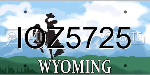IOZ5725 Wyoming License Plate