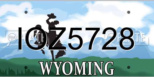 IOZ5728 Wyoming License Plate