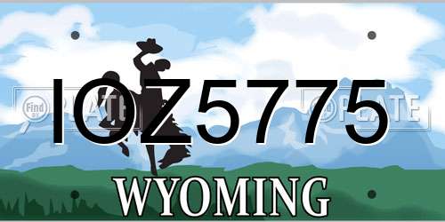 IOZ5775 Wyoming License Plate