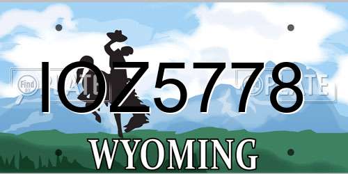 IOZ5778 Wyoming License Plate