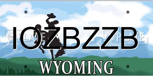 IOZBZZB Wyoming License Plate