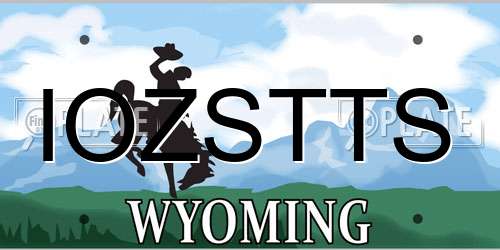 IOZSTTS Wyoming License Plate