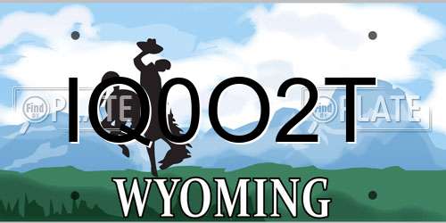 IQ0O2T Wyoming License Plate