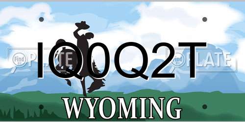 IQ0Q2T Wyoming License Plate