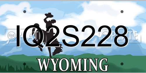 IQ2S228 Wyoming License Plate
