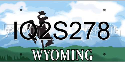 IQ2S278 Wyoming License Plate