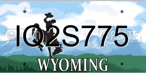 IQ2S775 Wyoming License Plate