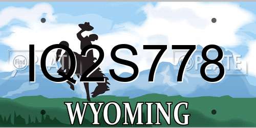 IQ2S778 Wyoming License Plate
