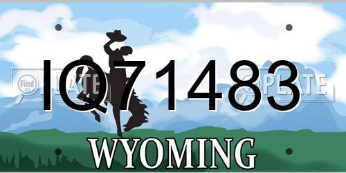 IQ71483 Wyoming License Plate