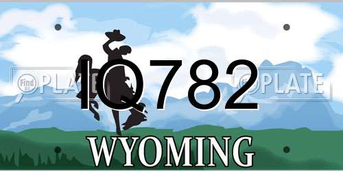 IQ782 Wyoming License Plate