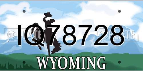 IQ78728 Wyoming License Plate