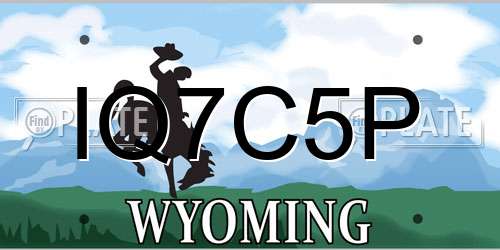 IQ7C5P Wyoming License Plate