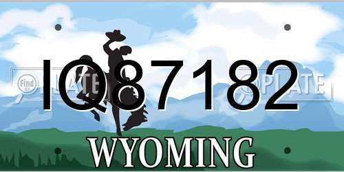 IQ87182 Wyoming License Plate