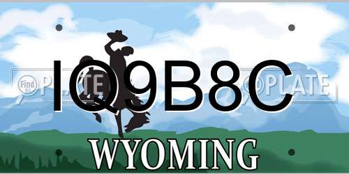 IQ9B8C Wyoming License Plate