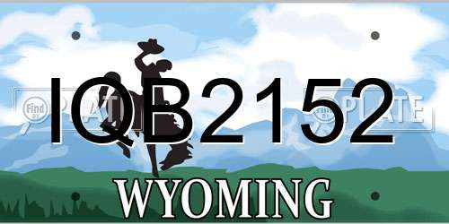 IQB2152 Wyoming License Plate
