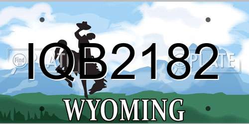 IQB2182 Wyoming License Plate