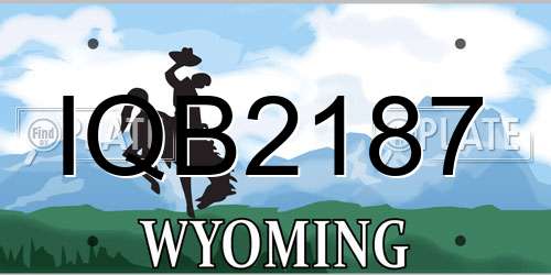 IQB2187 Wyoming License Plate