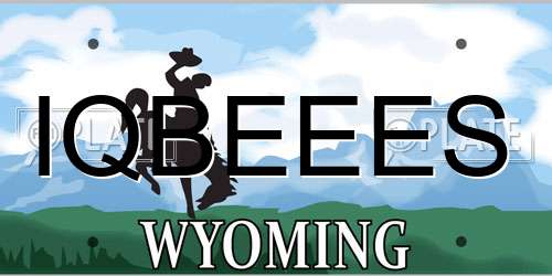 IQBEEES Wyoming License Plate