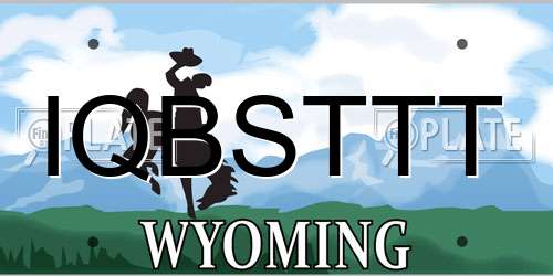 IQBSTTT Wyoming License Plate