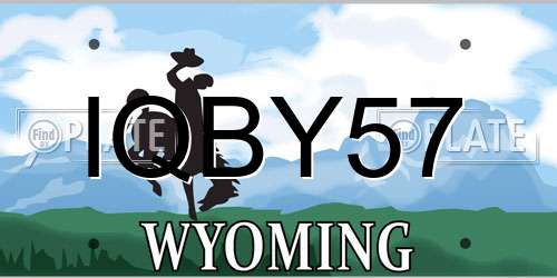 IQBY57 Wyoming License Plate