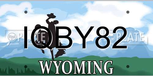IQBY82 Wyoming License Plate