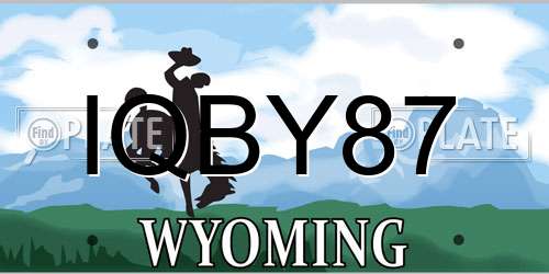 IQBY87 Wyoming License Plate