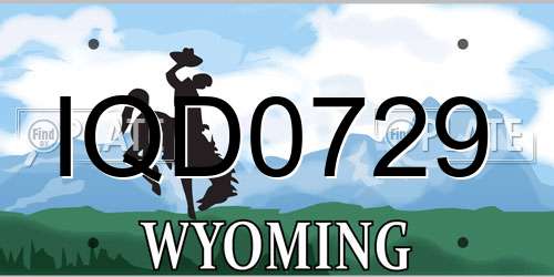 IQD0729 Wyoming License Plate