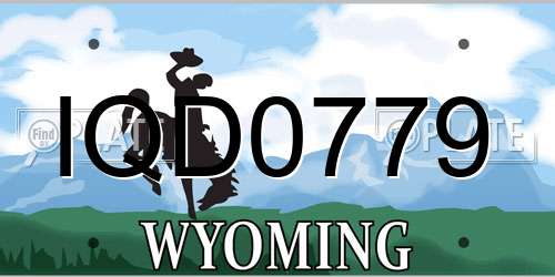 IQD0779 Wyoming License Plate