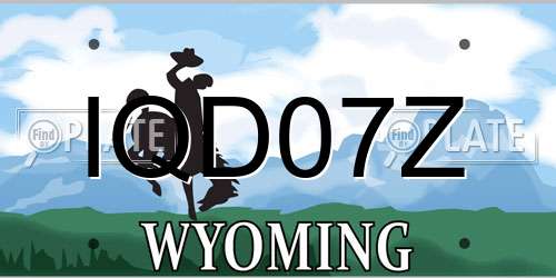 IQD07Z Wyoming License Plate