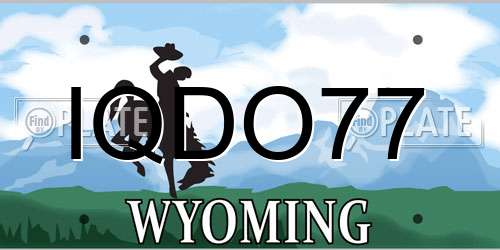 IQDO77 Wyoming License Plate