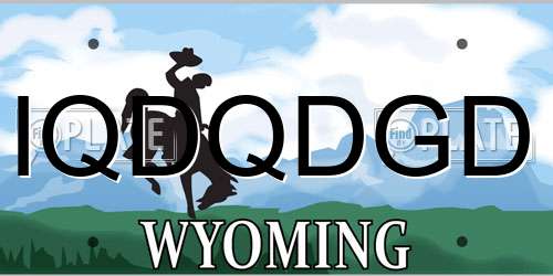 IQDQDGD Wyoming License Plate